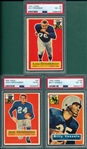 1956 Topps Football Lot of (3) W/ Creekmur PSA 4