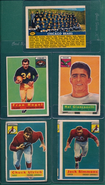 1956 Topps Football Lot of (15) W/ #15 Rogel PSA 5