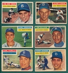 1956 Topps Lot of (6) Dodgers W/ Reese 