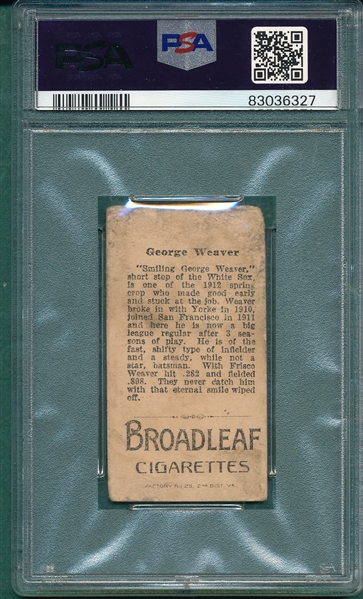 1912 T207 Weaver Broad Leaf Cigarettes PSA 1.5