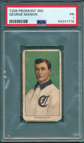 1909-1911 T206 Manion Piedmont Cigarettes PSA 1 *Southern League*