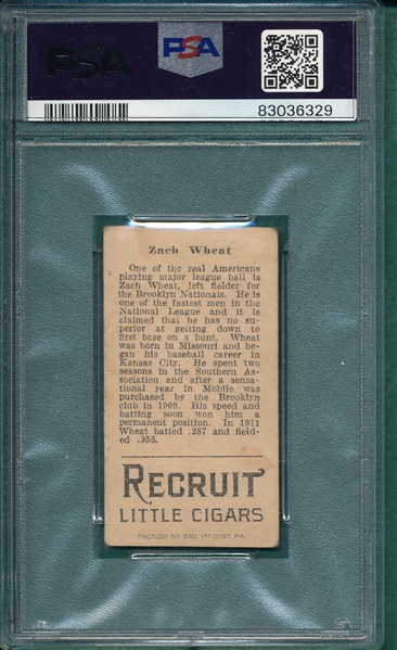 1912 T207 Wheat Recruit Little Cigars PSA 1.5