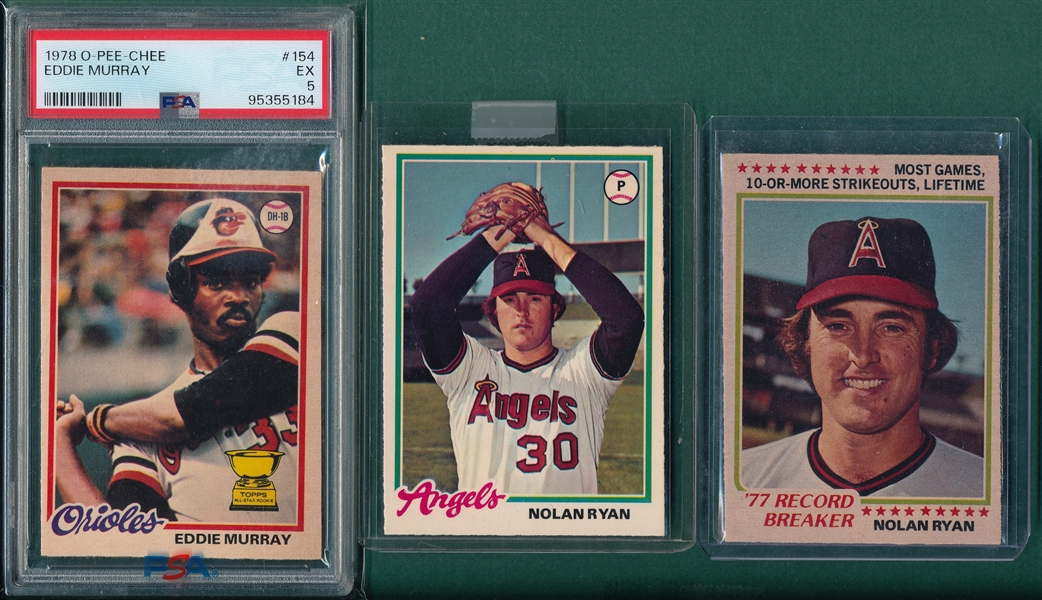 1978 OPC Complete Set (242) W/ Murray, Rookie, PSA 5