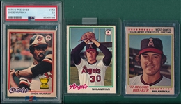 1978 OPC Complete Set (242) W/ Murray, Rookie, PSA 5