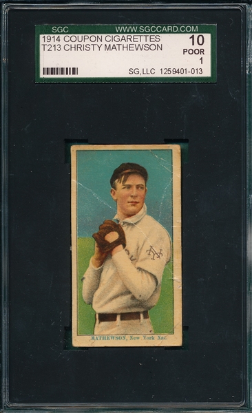 1914 T213-2 Christie Mathewson Coupon Cigarettes SGC 1