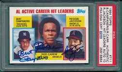 1984 Topps #711 Campaneris/Carew/R. Jackson, PSA/DNA 10 Authentic *Autographed*