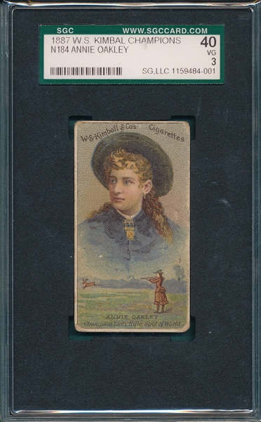 1887 N184 Annie Oakley W. S. Kimbal Champions SGC 40