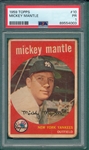 1959 Topps #010 Mickey Mantle PSA 1