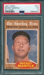 1962 Topps #471 Mickey Mantle, AS, PSA 5