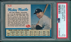 1962 Post Cereal #5 Mickey Mantle PSA 3