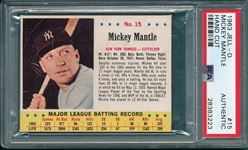 1963 Jell-O #15 Mickey Mantle PSA Authentic
