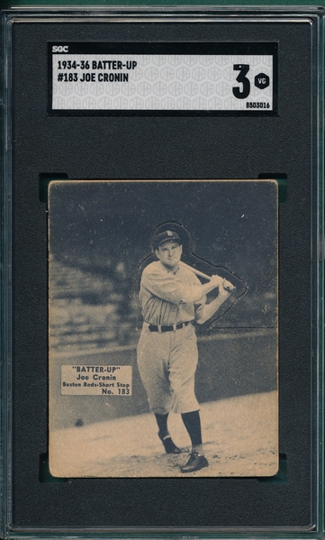 1934-36 Batter-Up #183 Joe Cronin SGC 3