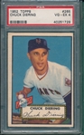 1952 Topps #265 Chuck Diering PSA 4