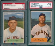 1954 Bowman #92 Raffensberger & #105 Maglie, 1904, Lot of (2), PSA