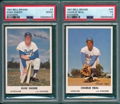 1961 Bell Brand #43 Neal & #4 Snider, Lot of (2), PSA 