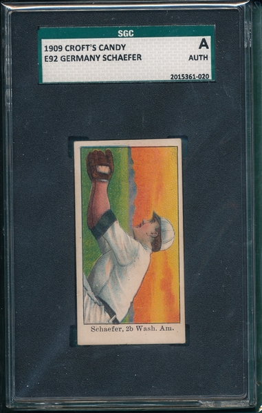 1909 E92 Schafer Crofts Candy SG Authentic