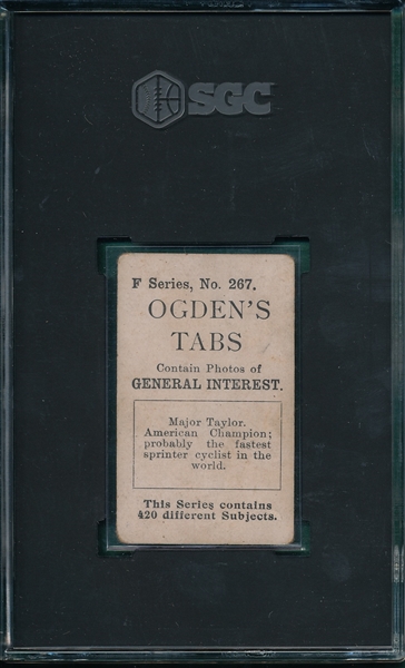 1902 Ogdens #267 Major Taylor SGGC 2.5