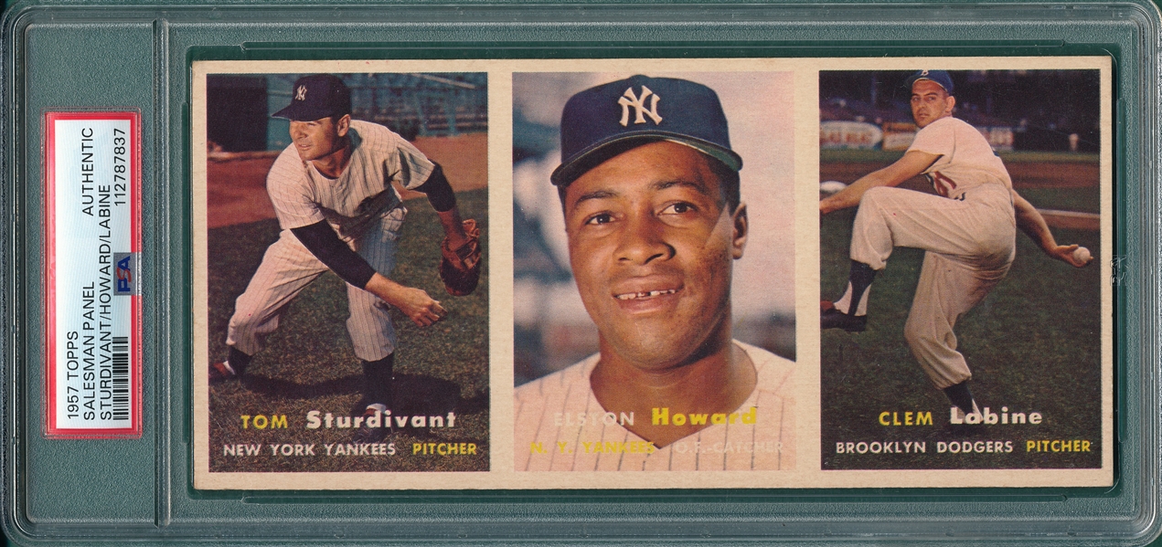 1957 Topps Salesman Sample W/ Elston Howard PSA Authentic