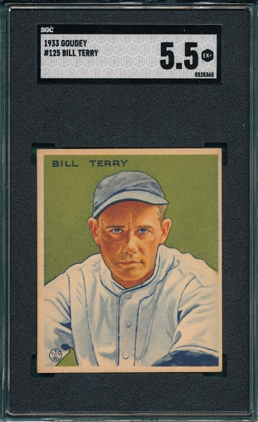 1933 Goudey #125 Bill Terry SGC 5.5