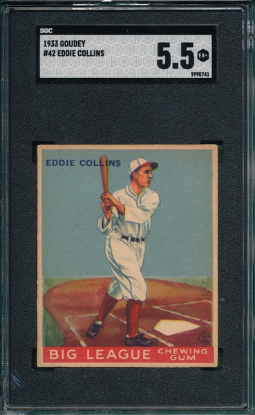 1933 Goudey #42 Eddie Collins SGC 5.5