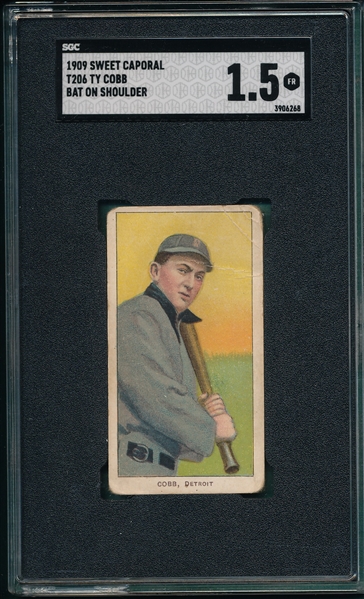 1909-1911 T206 Ty Cobb, Bat On Shoulder, Sweet Caporal Cigarettes SGC 1.5 *Factory 25*