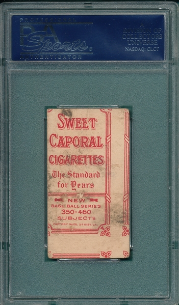 1909-1911 T206 Cy Young, Glove Showing, Sweet Caporal Cigarettes, PSA 1 (MC) *Off Set Back*