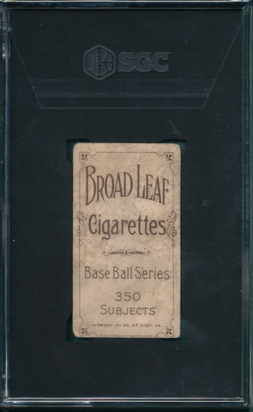 1909-1911 T206 Phil Poland Broad Leaf Cigarettes SGC 1.5