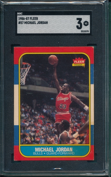 1986 Fleer Basketball #57 Michael Jordan SGC 3 *Rookie*