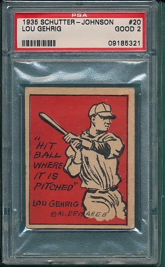 1935 Scutter-Johnson #20 Lou Gehrig PSA 2