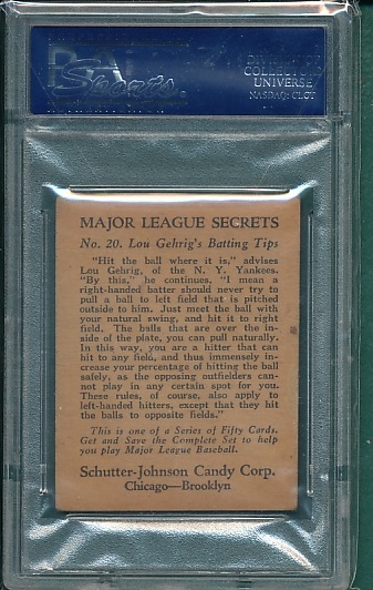 1935 Scutter-Johnson #20 Lou Gehrig PSA 2