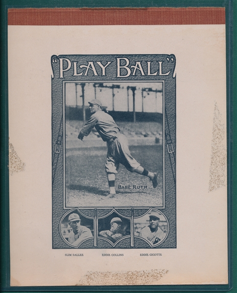 1918 Play Ball Notebook Cover W/ Babe Ruth