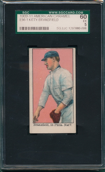1909-11 E90-1 Bransfield, No P, American Caramel Co., SGC 60