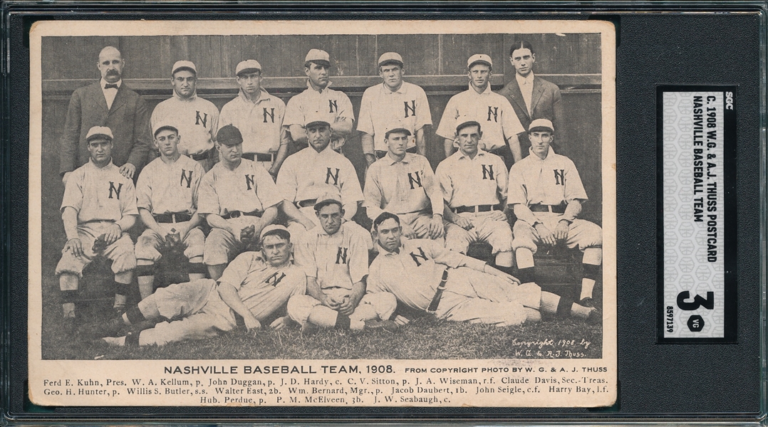 1908 W.G. & A.J. Thuss PC Nashville Baseball Team SGC 3