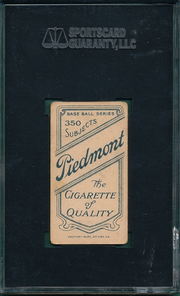 1909-1911 T206 Christy Mathewson, Dark Cap, Piedmont Cigarettes SGC 30