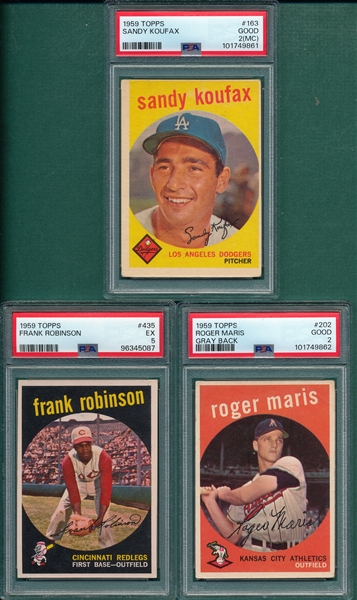 1959 Topps Baseball Near Set (565/572) W/ Koufax PSA