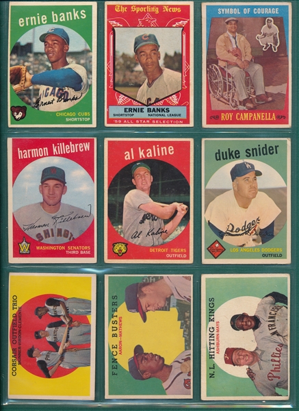1959 Topps Baseball Near Set (565/572) W/ Koufax PSA