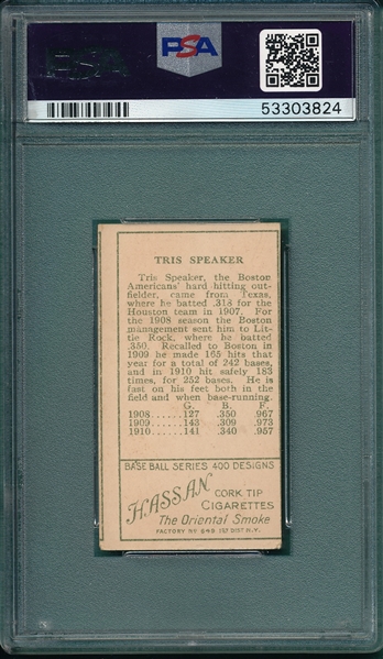 1911 T205 Tris Speaker Honest Long Cut PSA 5 (MK)
