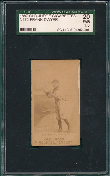 1887 N172 #141-1 Dwyer Old Judge Cigarettes SGC 20