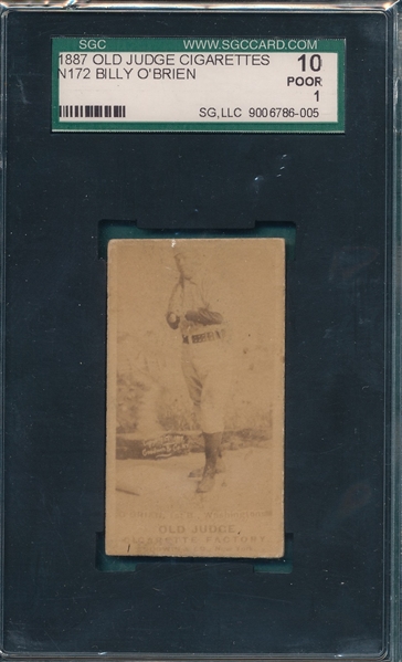 1887 N172 350-1 Billy O'Brien Old Judge Cigarettes SGC 10