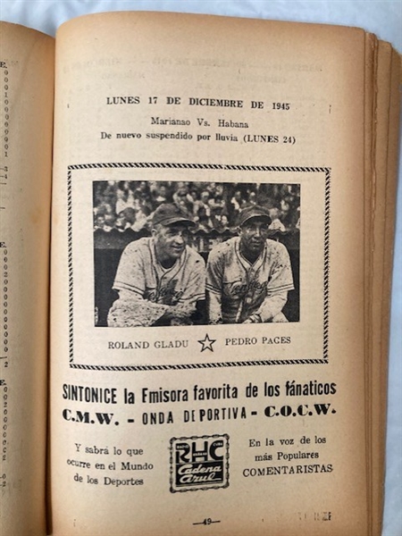 1945-46 Cuban Winter League Booklet
