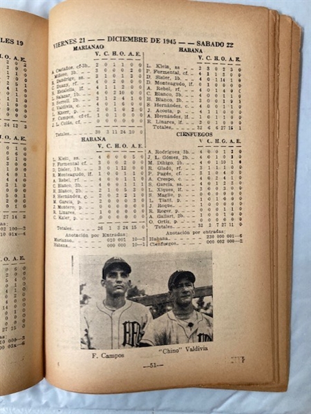 1945-46 Cuban Winter League Booklet