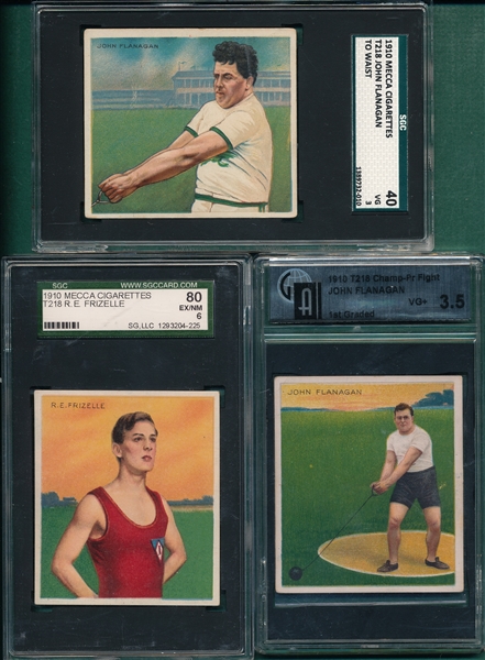 1910 T218 Flanagan (2) & Frizelle Mecca Cigarettes, GAI/SGC *Track & Field*