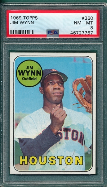 1969 Topps #360 Jim Wynn PSA 8