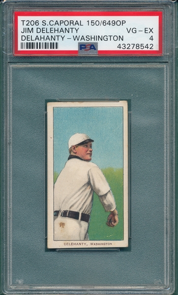 1909-1911 T206 Delehanty, Jim, Sweet Caporal Cigarettes PSA 4