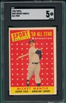 1958 Topps #487 Mickey Mantle, AS, SGC 5