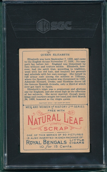 1911 T68 Elizabeth of England SGC 5