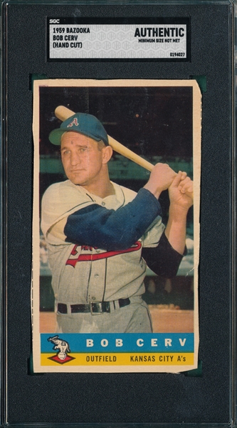 1959 Bazooka Bob Cerv SGC Authentic