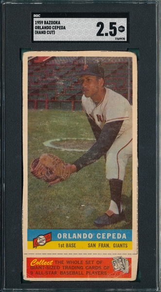 1959 Bazooka Orlando Cepeda SGC 2.5 *W/ Coupon*