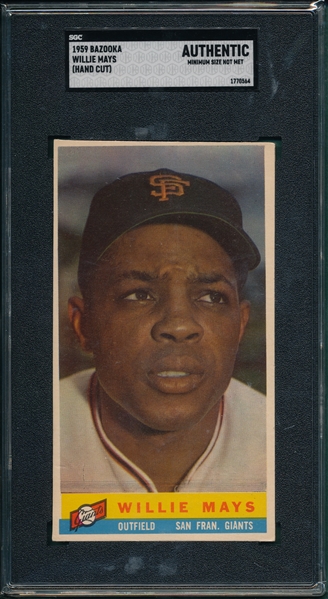 1959 Bazooka Willie Mays SGC Authentic