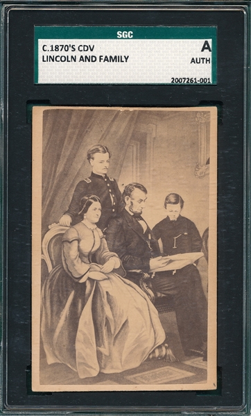 c. 1870s CDV Lincoln & Family SGC Authentic